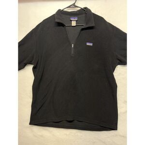 Patagonia mens synchilla black pullover large classic fleece pull over!